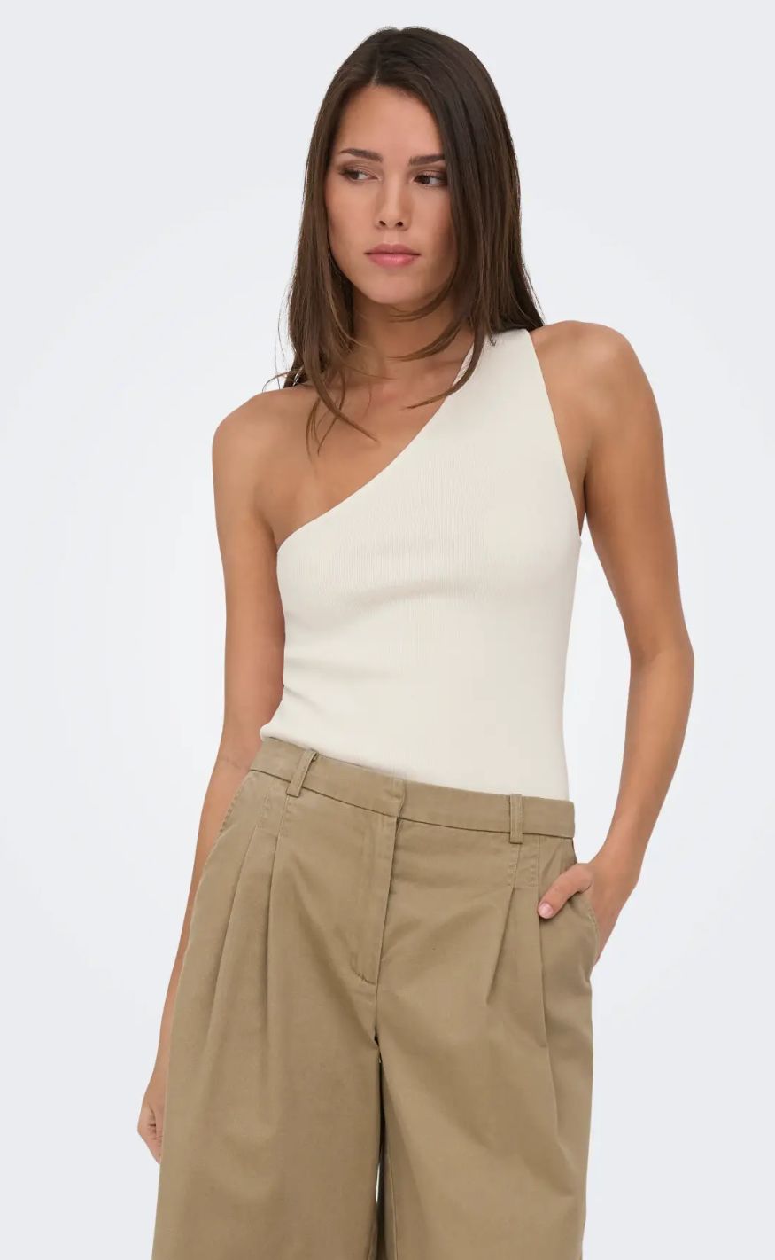 ONLY Topp - Milo One Shoulder - Cloud Dancer