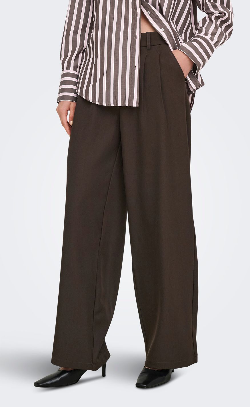 ONLY Bukser - Miles Pleat - Coffee Bean