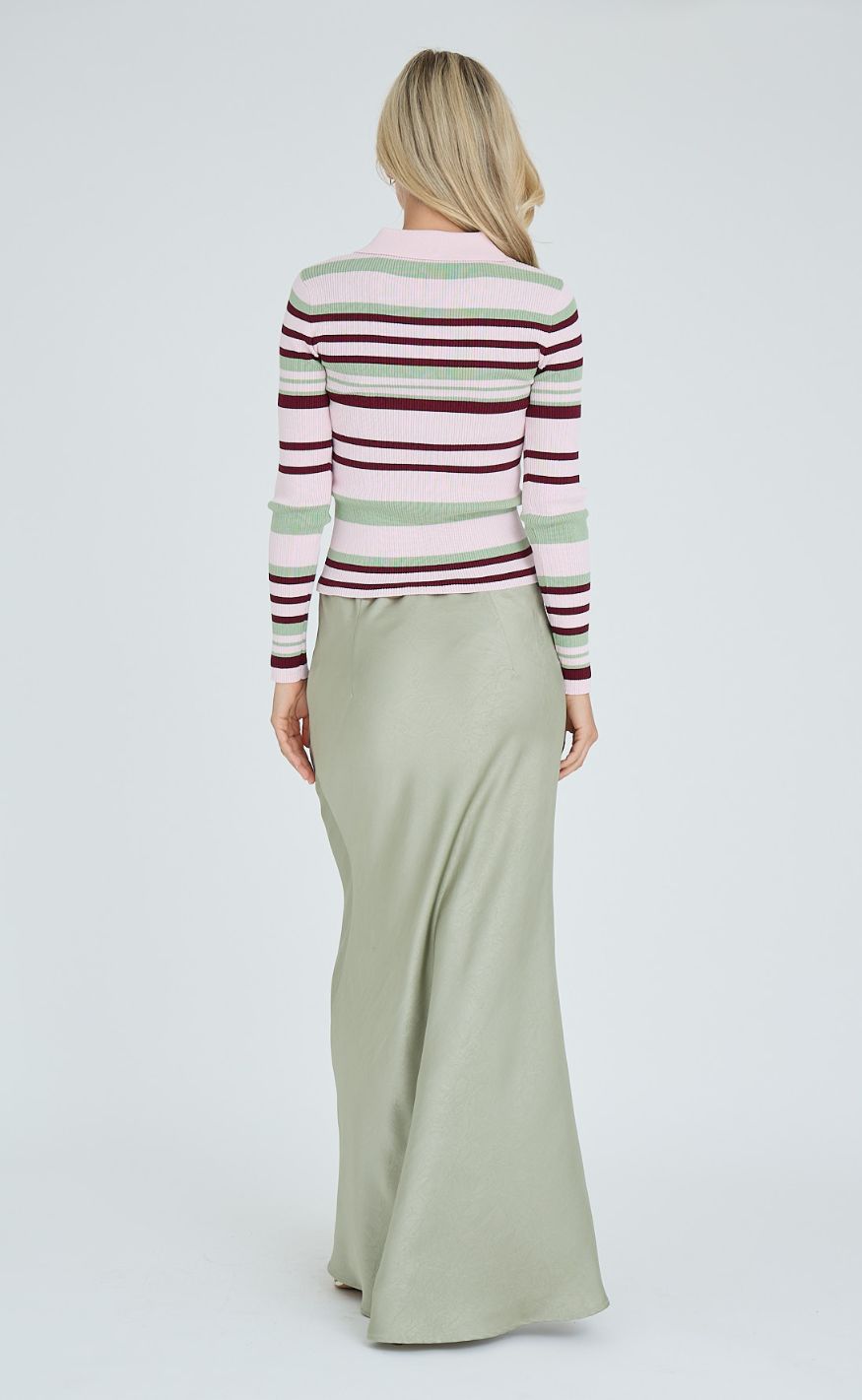 A-View Bluse - Fabi Polo - Rose/Burgundy/Green