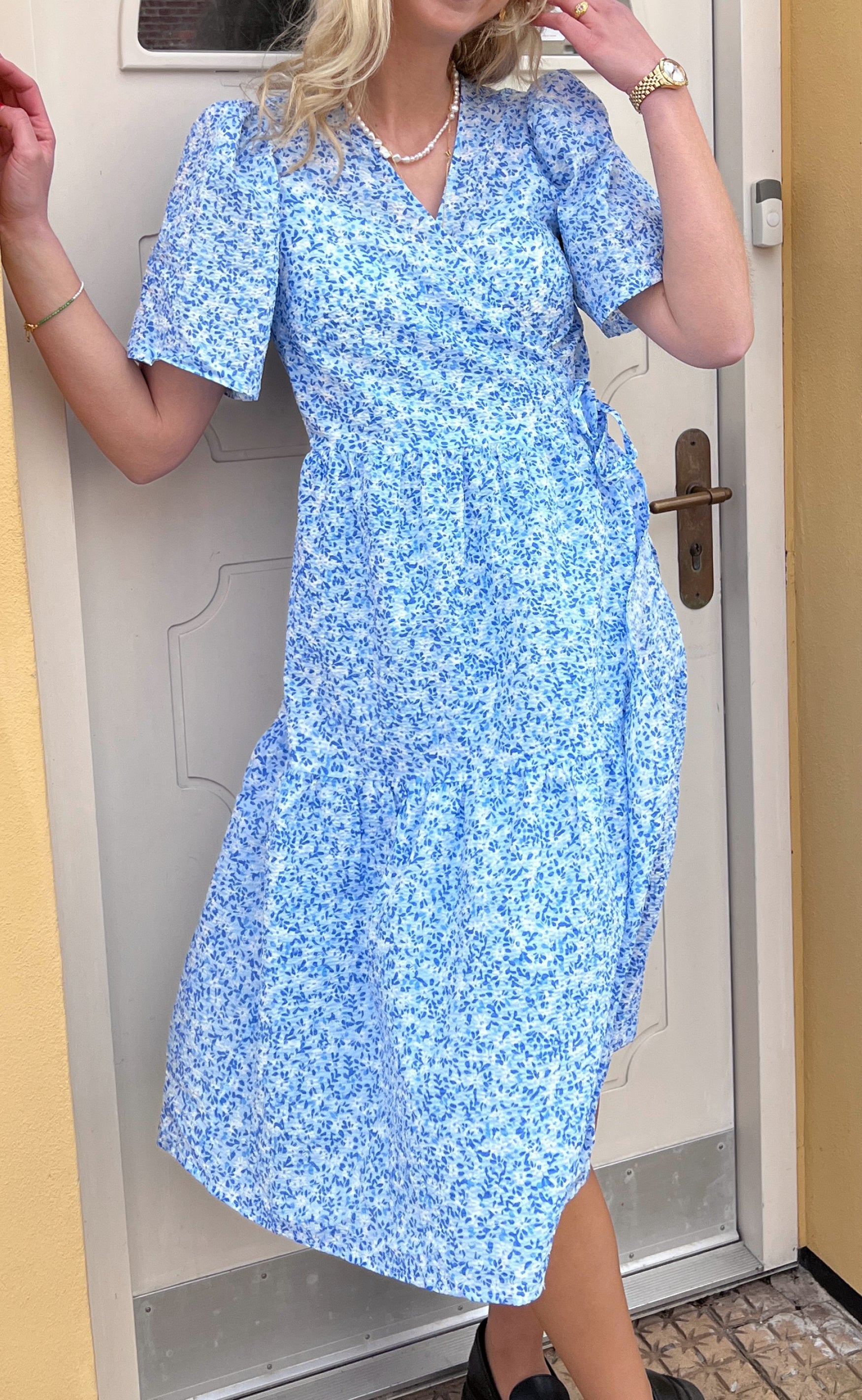 A-View Kjole - Caisa - Blue Printet