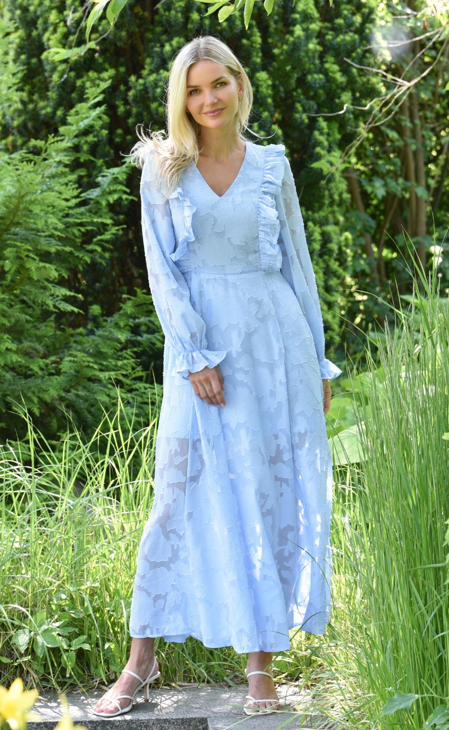 A-View Kjole - Floretta Maxi - Light Blue