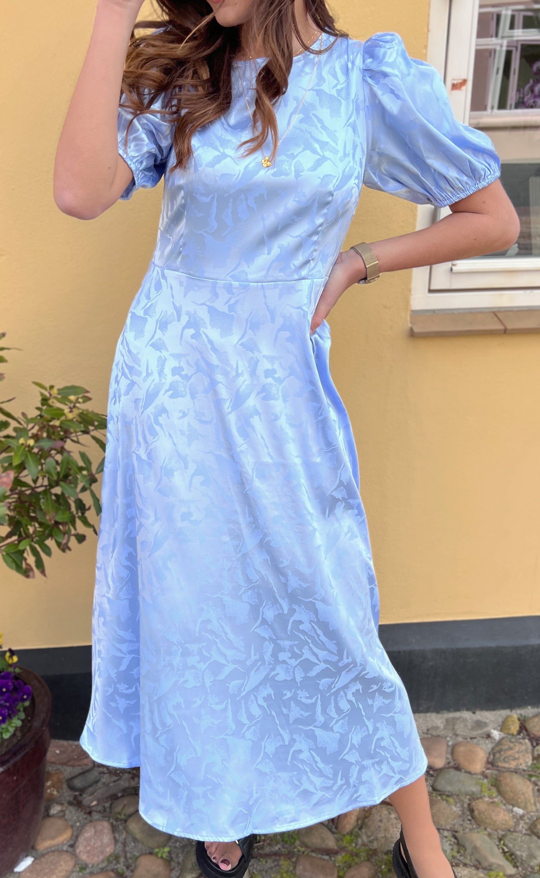 A-View Kjole - Gina Short Sleeve - Light Blue