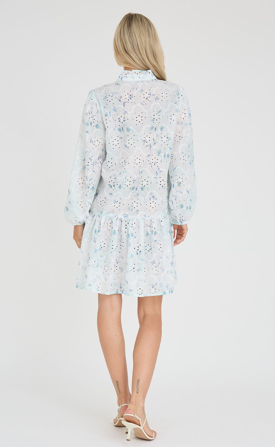 A-View Kjole - Grete - Blue/White