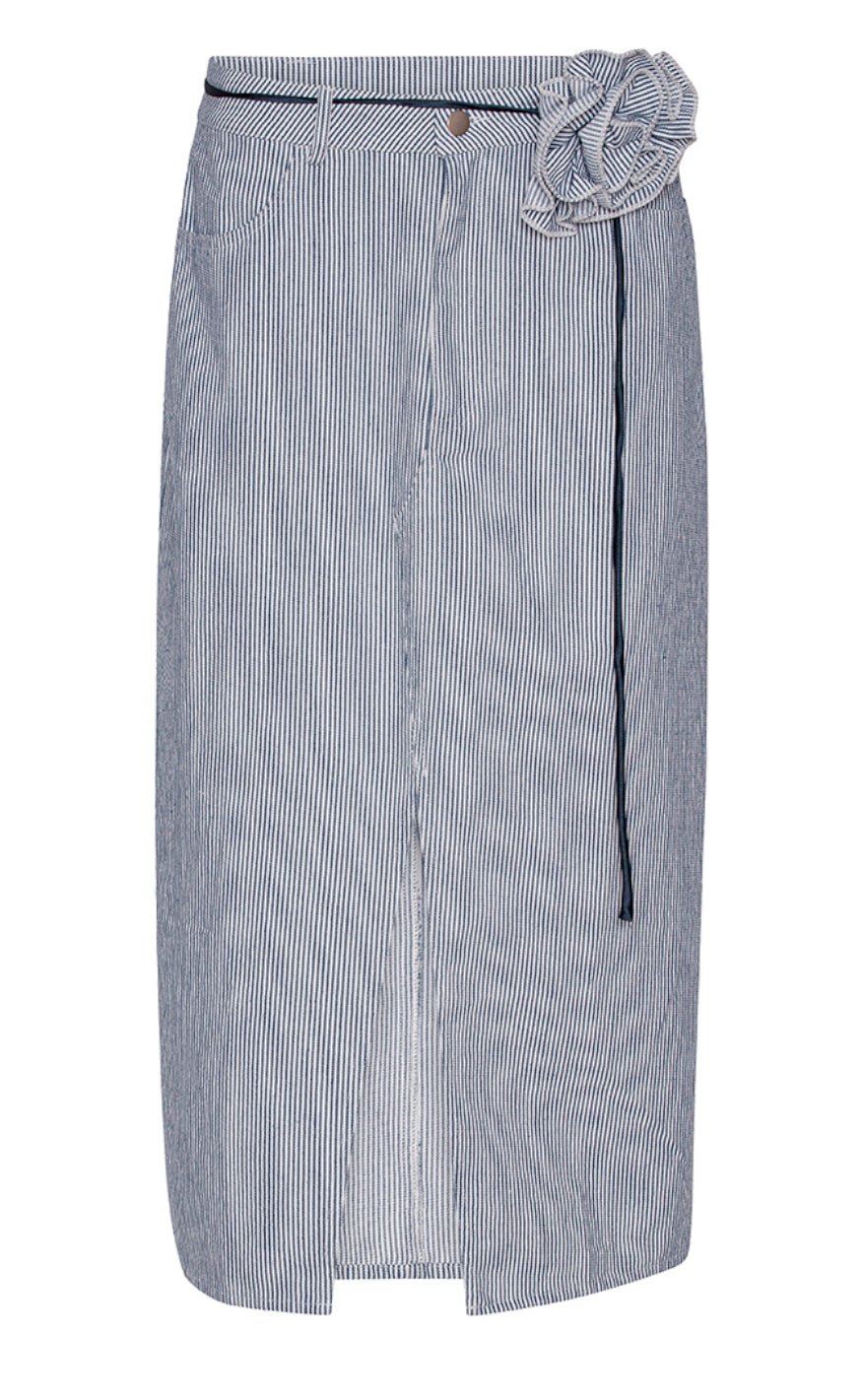 A-View Skjørt - Kana - Blue/White Stripe