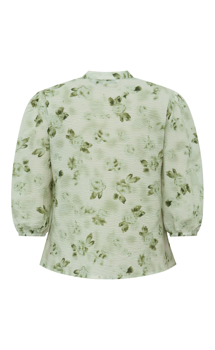 A-View Skjorte - Kate - Forest Green/White