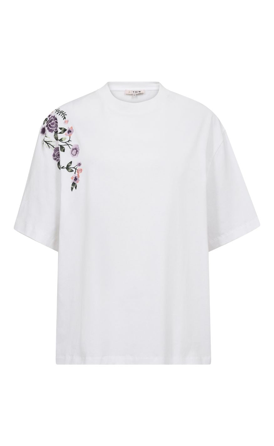 A-View T-Shirt - Best Fluschia - White/Green