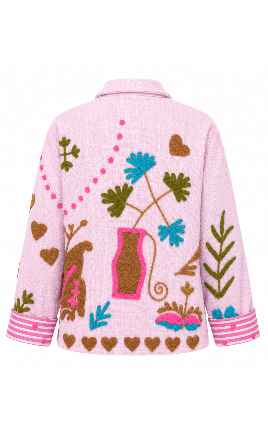 Say INA Copenhagen Jakke - Abella - Pink W. Embroidery
