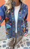 Say INA Copenhagen Jakke - Abella - Dark Blue W. Colorful Embroidery