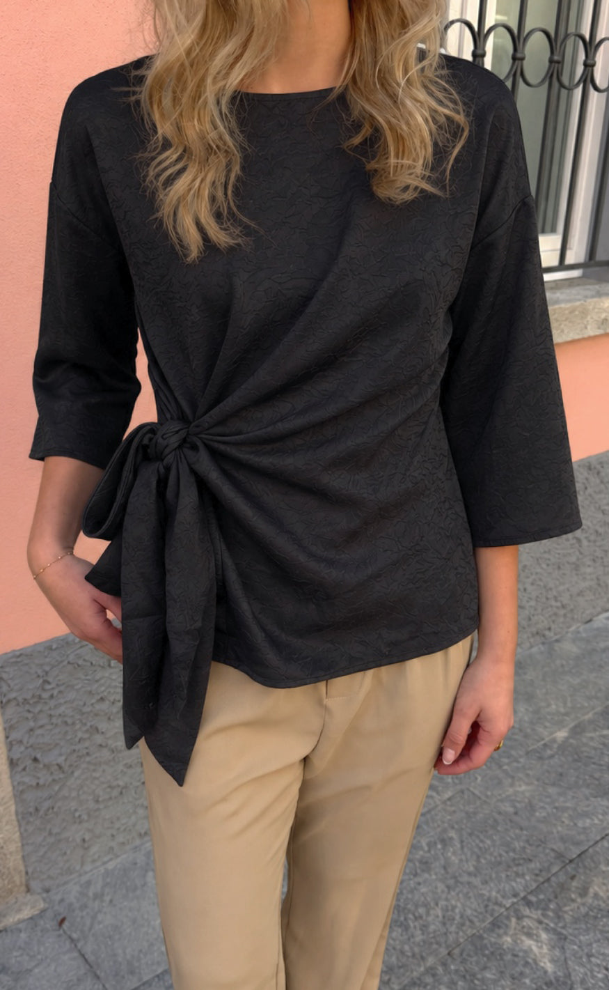 Say INA Copenhagen Bluse - Alina Tie - Black