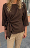 Say INA Copenhagen Bluse - Alina Tie - Dark Brown