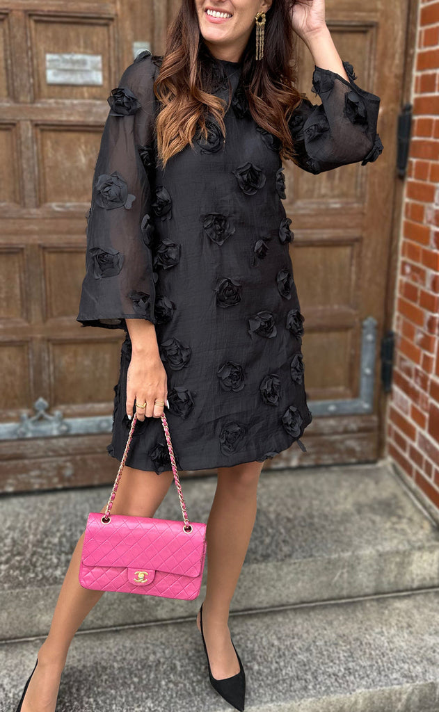 Say INA Copenhagen Kjole - Asha - Black W. 3D Roses
