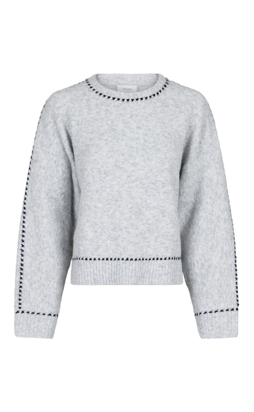 Neo Noir Bluse - Detri - Grey Melange