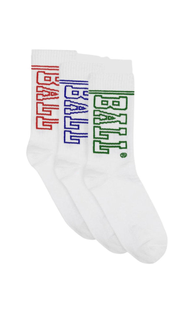 BALL Original - 3 Pack Strømper - White/Multi Logo