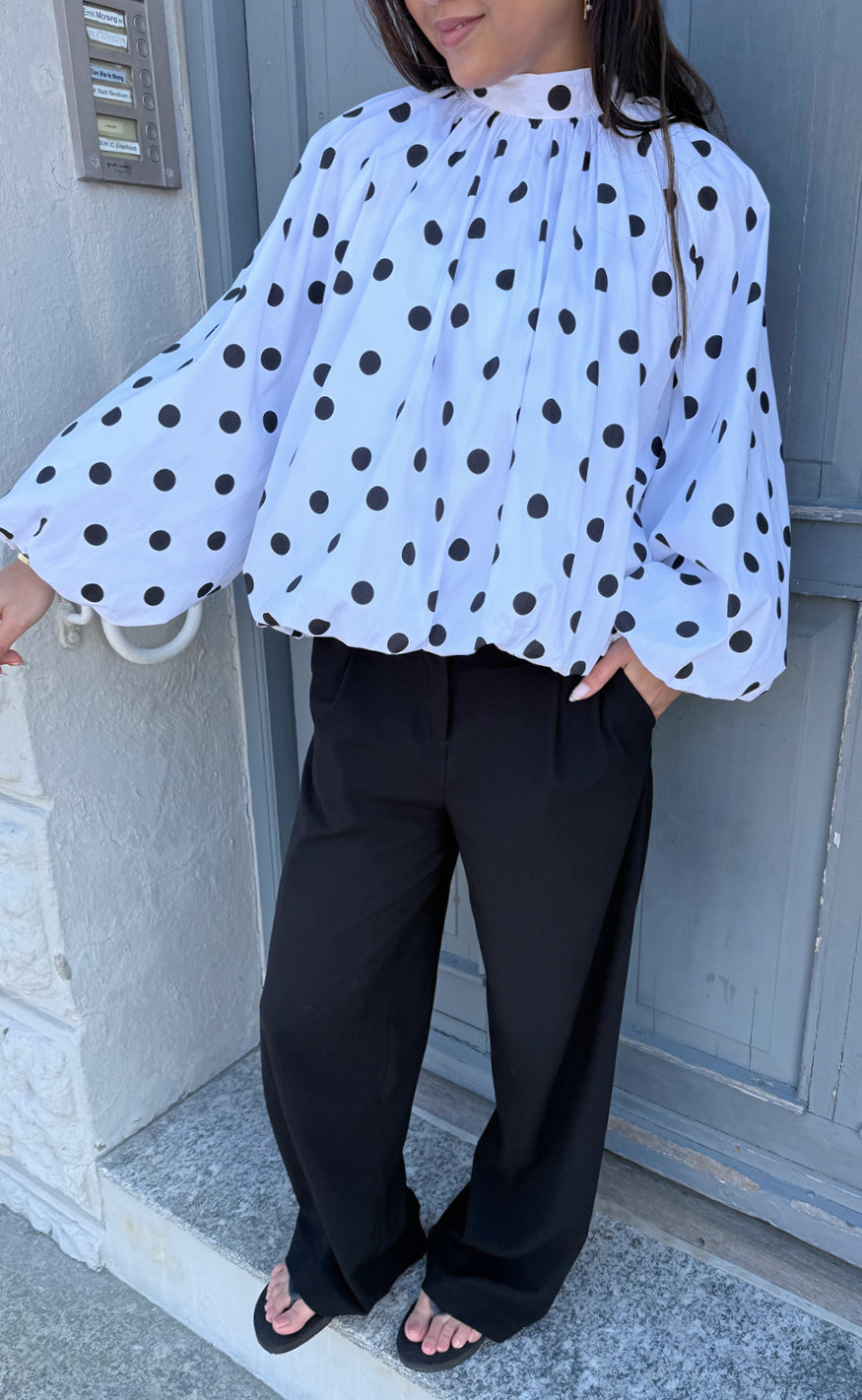 Say INA Copenhagen Bluse - Diana Dot - White W. Black Dots