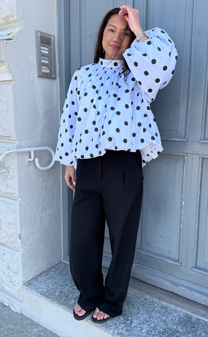 Say INA Copenhagen Bluse - Diana Dot - White W. Black Dots