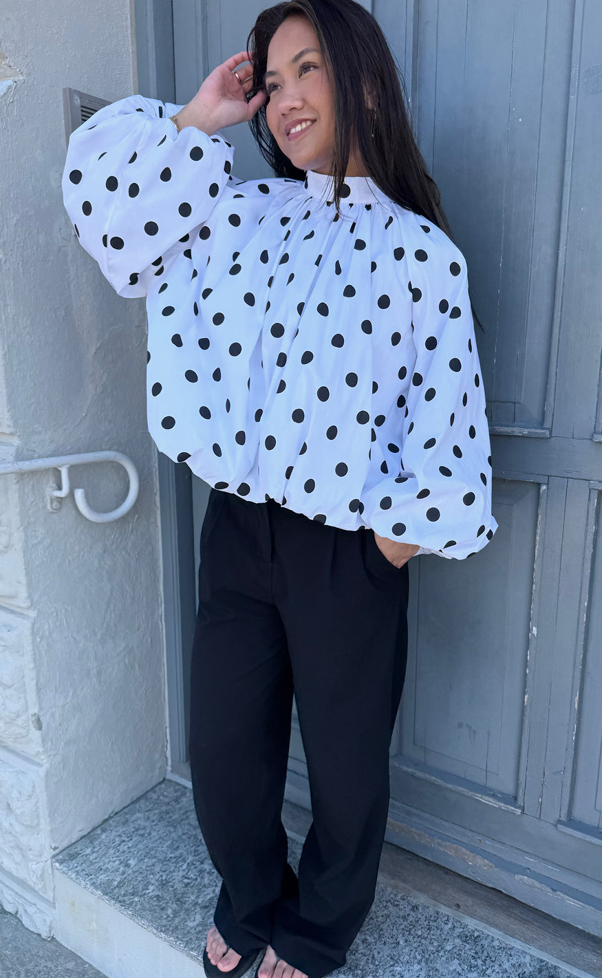 Say INA Copenhagen Bluse - Diana Dot - White W. Black Dots