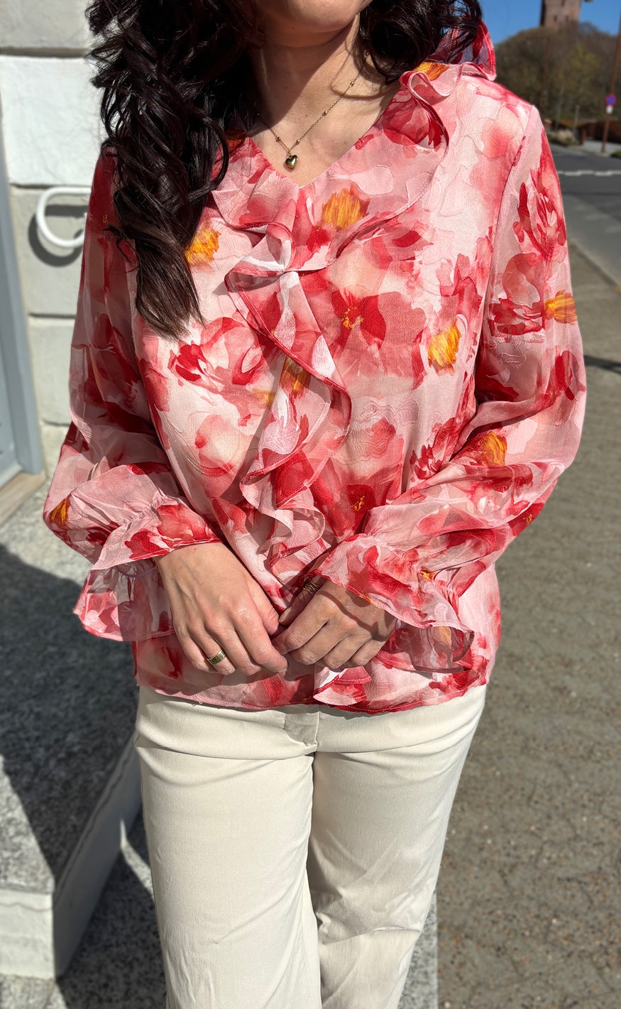 Say NA Copenhagen Bluse - Luna - Red Flowers