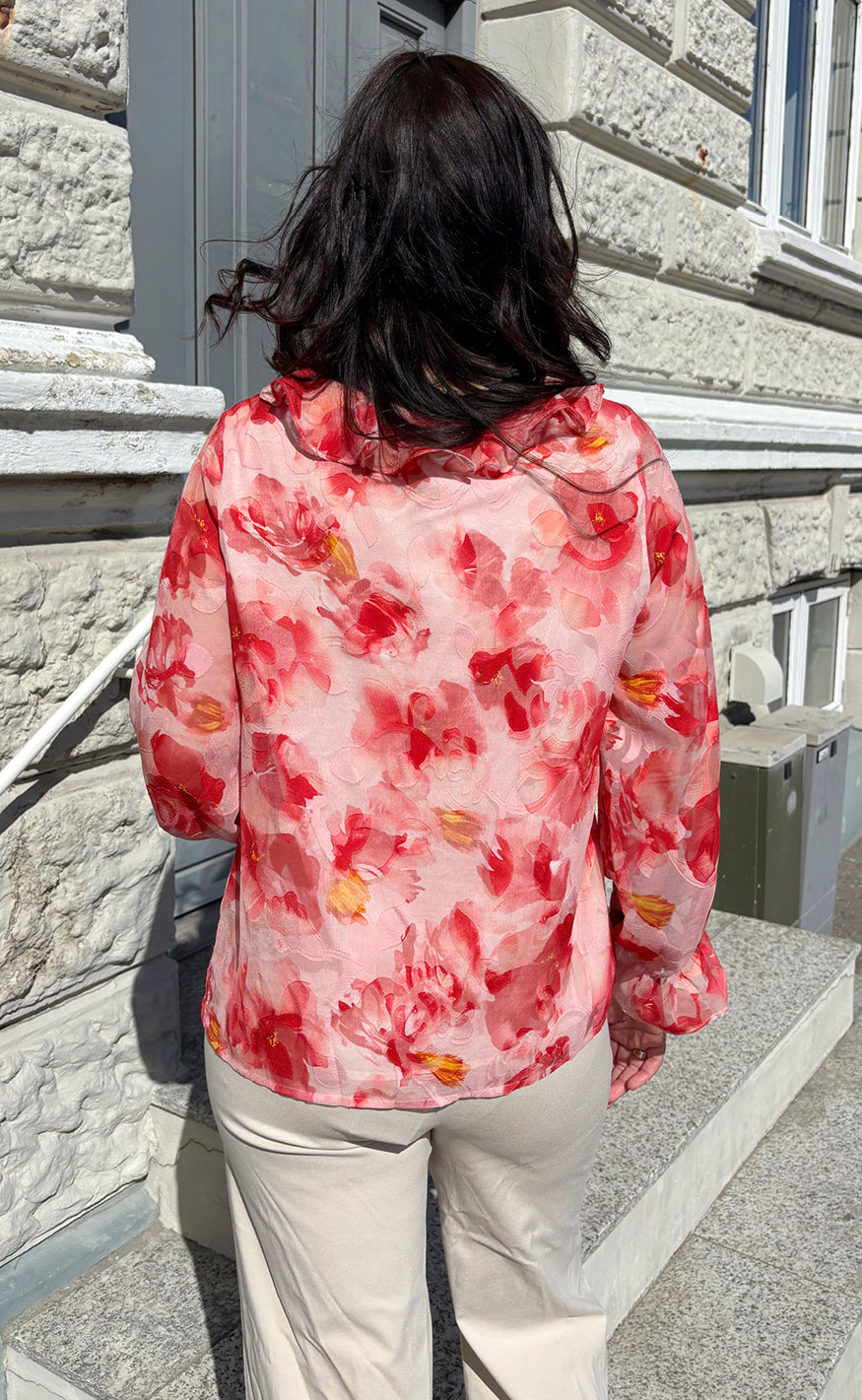 Say NA Copenhagen Bluse - Luna - Red Flowers