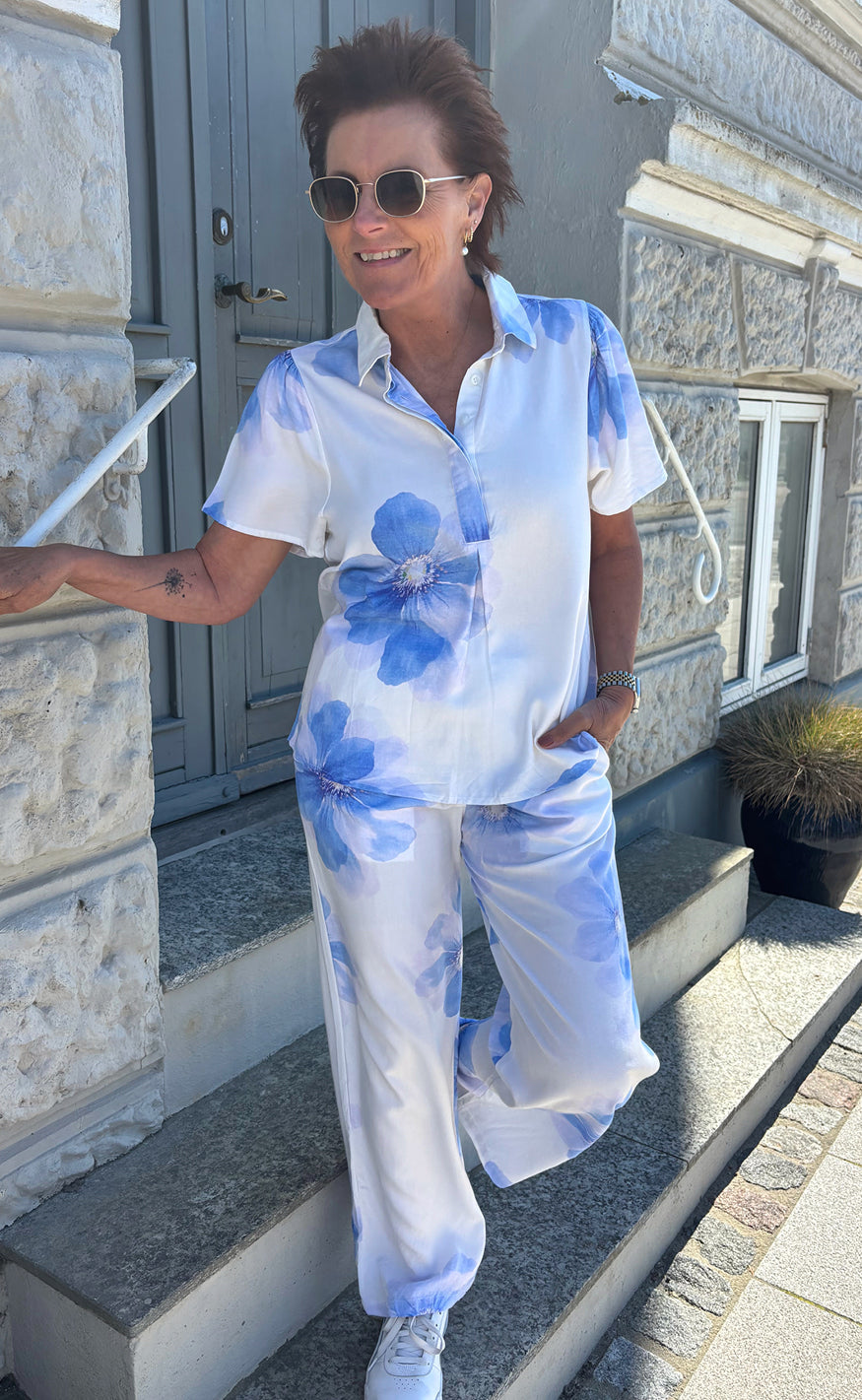 Say INA Copenhagen Bukser - Katie Summer - Blue Flower