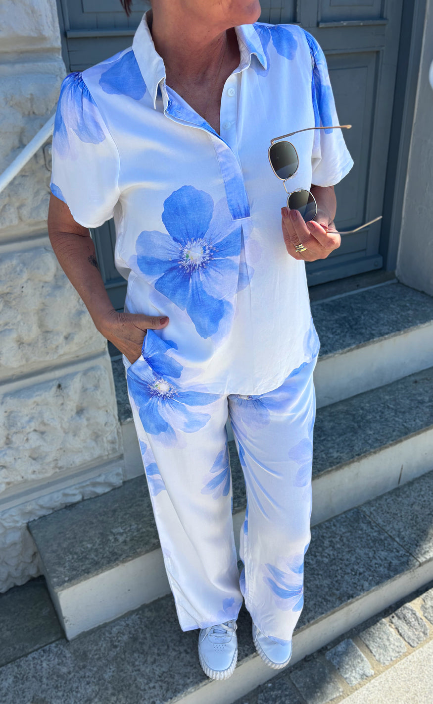 Say INA Copenhagen Bukser - Katie Summer - Blue Flower