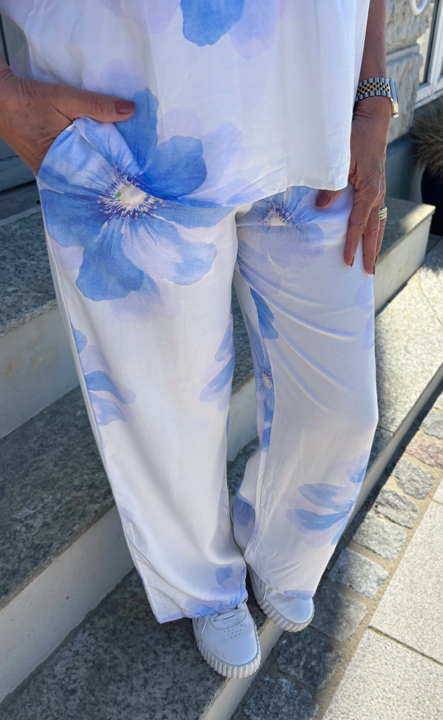 Say INA Copenhagen Bukser - Katie Summer - Blue Flower