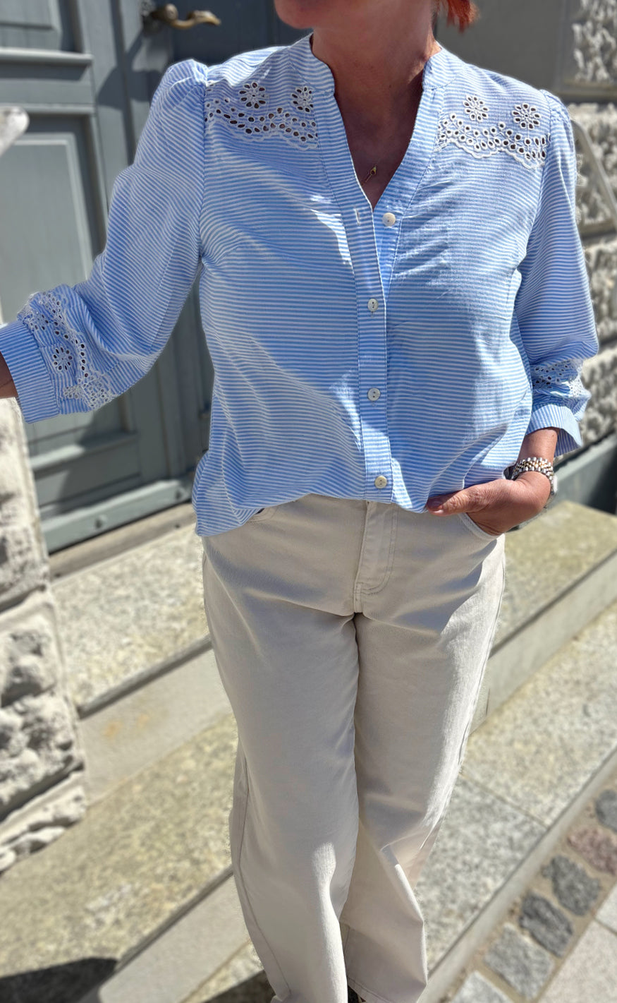 Say INA Copenhagen Skjorte - Melanie - Blue Striped