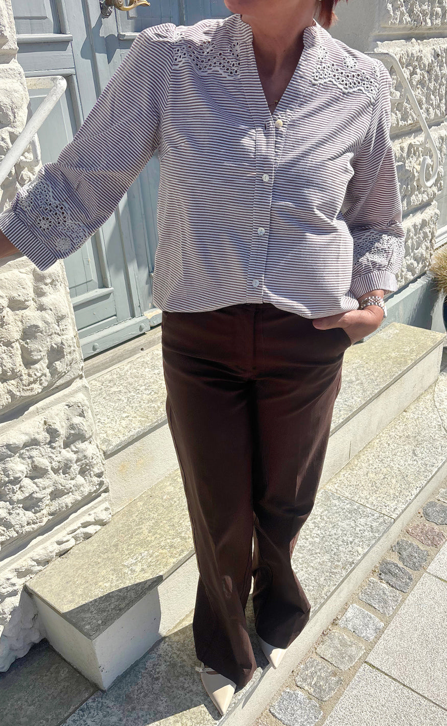 Say INA Copenhagen Skjorte - Melanie - Brown Striped