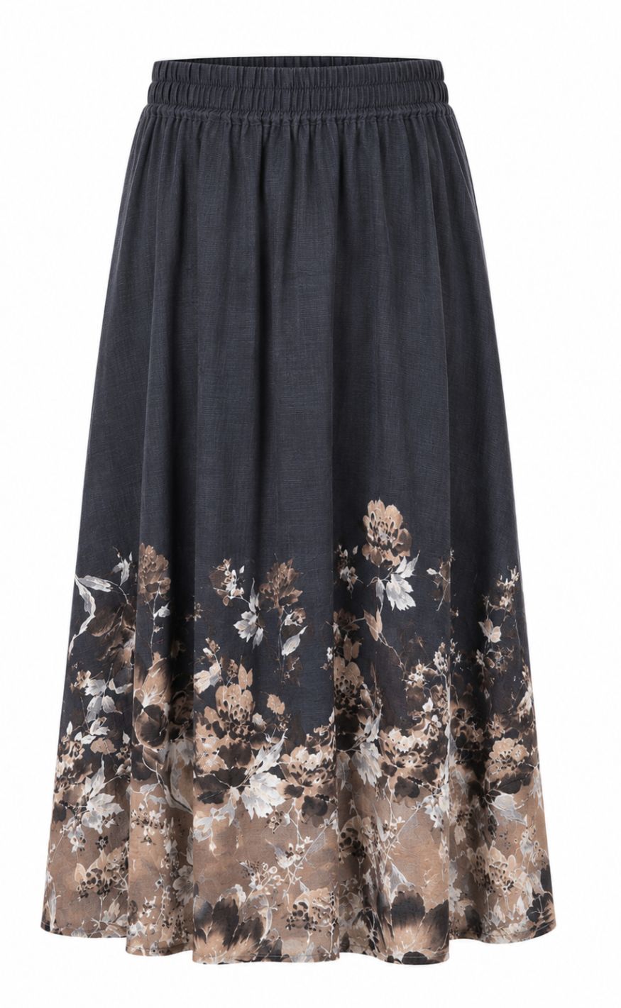 Say INA Copenhagen Skjørt - Carly - Black w. Flower Print