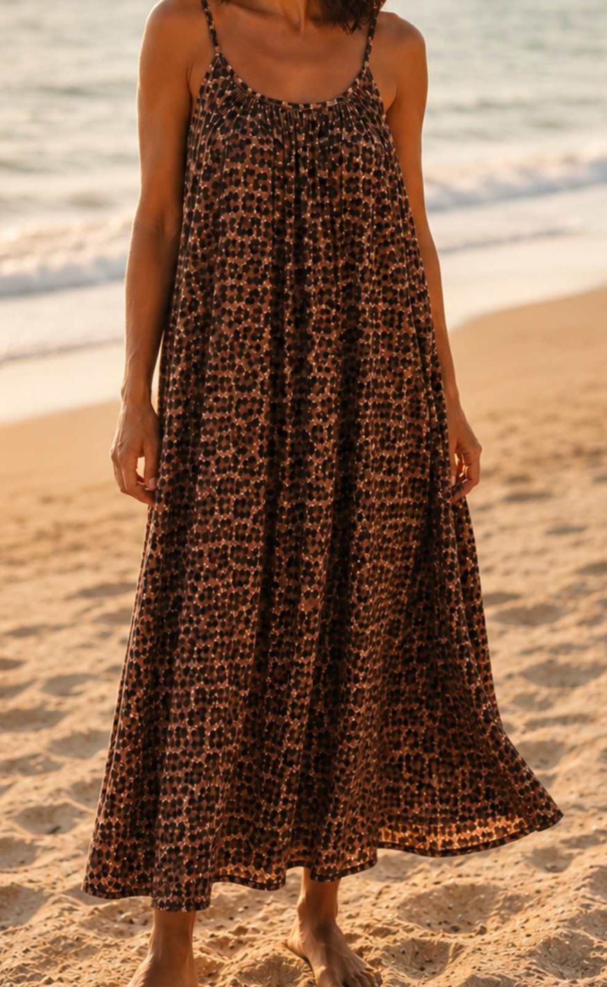 Black Colour Kjole - Minna Strap - Leopard