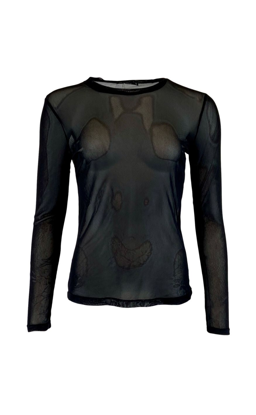 Black Colour Bluse - Annie Mesh - Black
