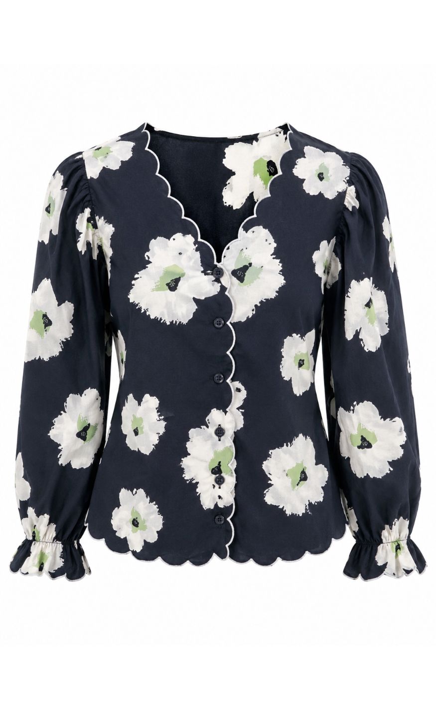 Say INA Copenhagen Skjorte - Amanda - Black w. Flower Print
