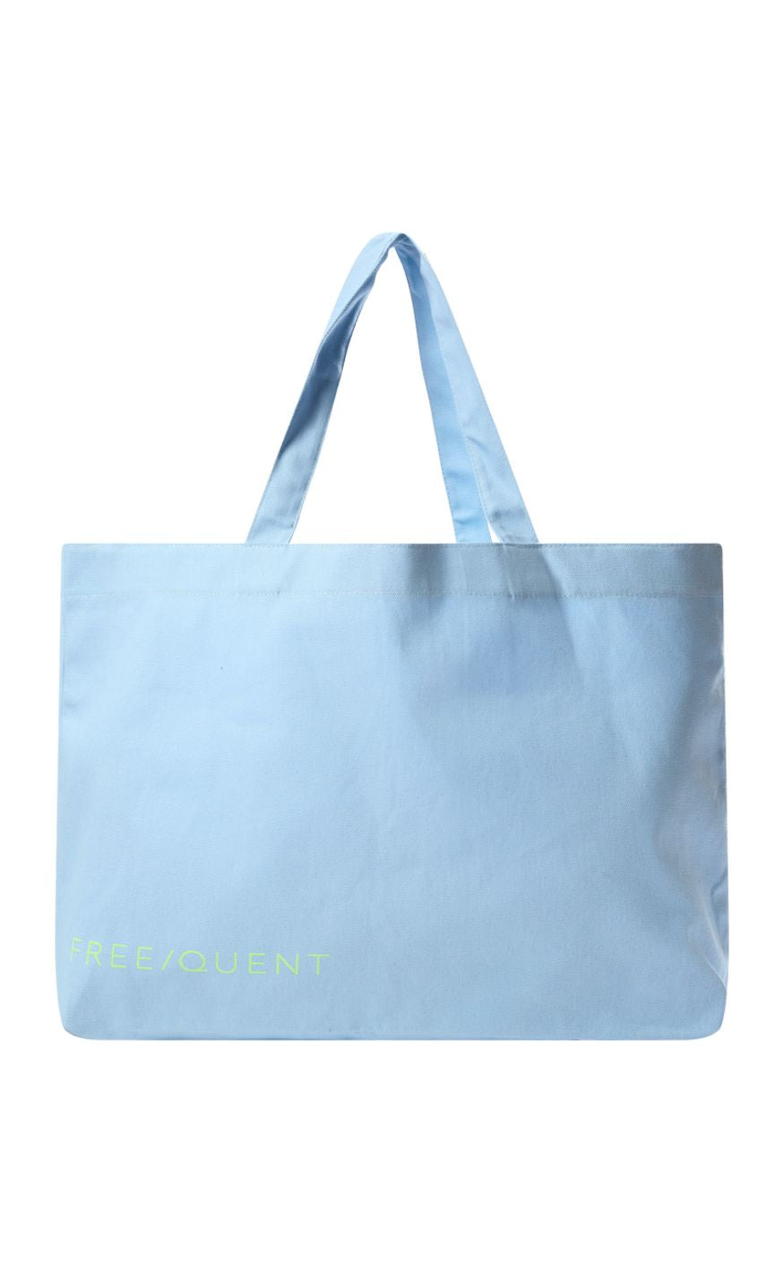 Freequent Veske - Canvas - Chambray Blue w. Sharp Green