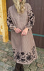 Say INA Copenhagen Kjole - Tilde Long - Brown Striped W. Embroidery
