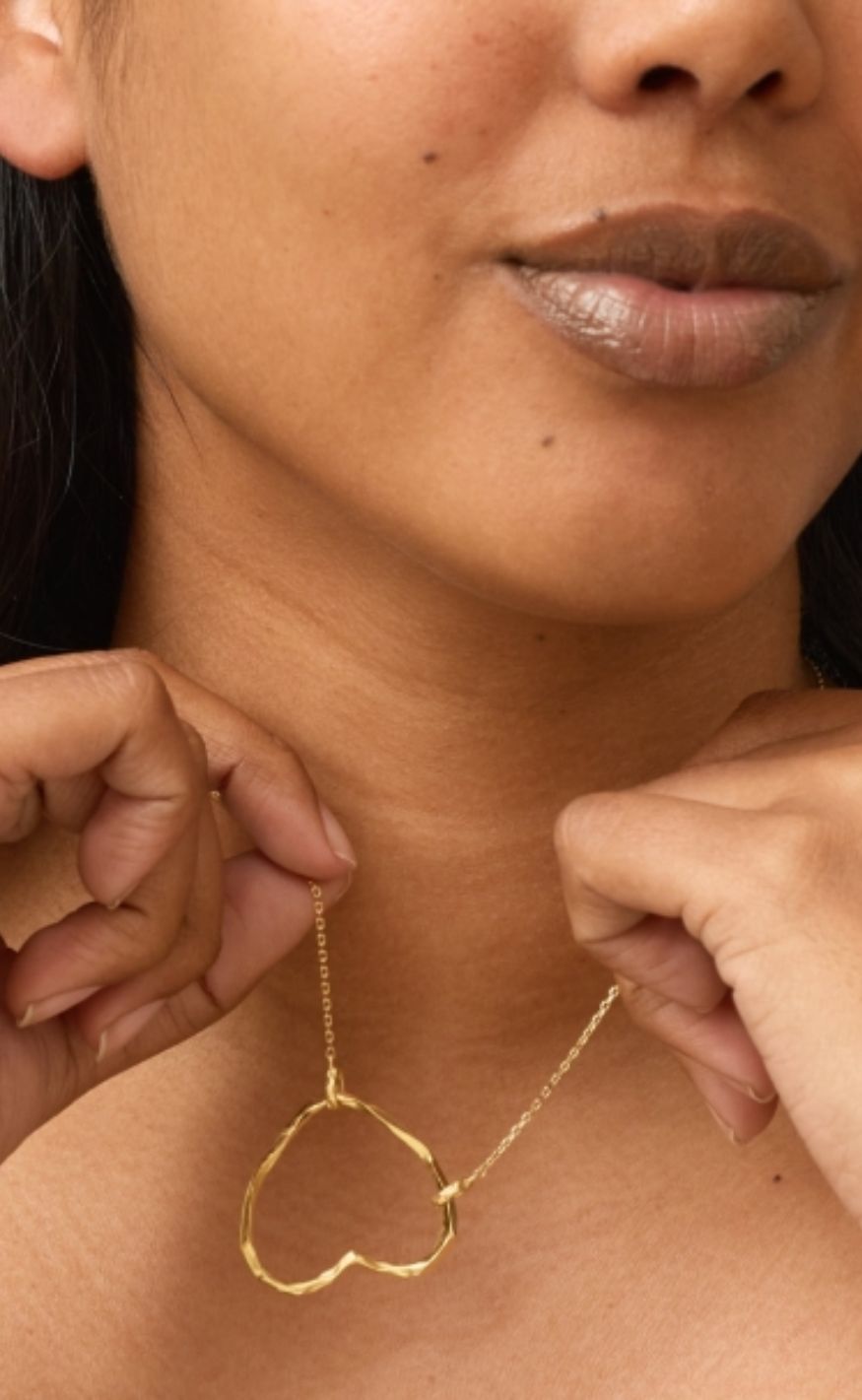 ENAMEL Copenhagen Halskjede - Organic Heart Chunky - Gold Colour
