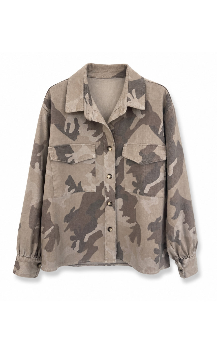 Marta Du Chateau Jakke - Moonstone - Beige Camo
