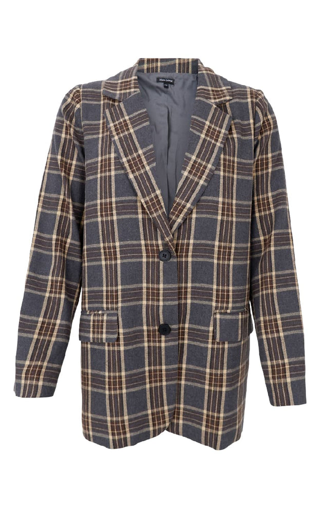 Black Colour Blazer - Nellie - Grey