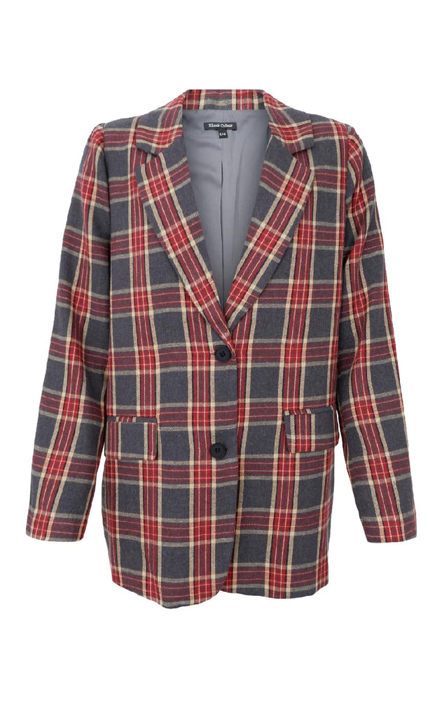 Black Colour Blazer - Nellie - Wine