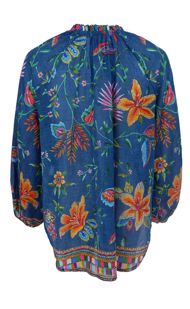 Black Colour Bluse - Cart - Denim Blue