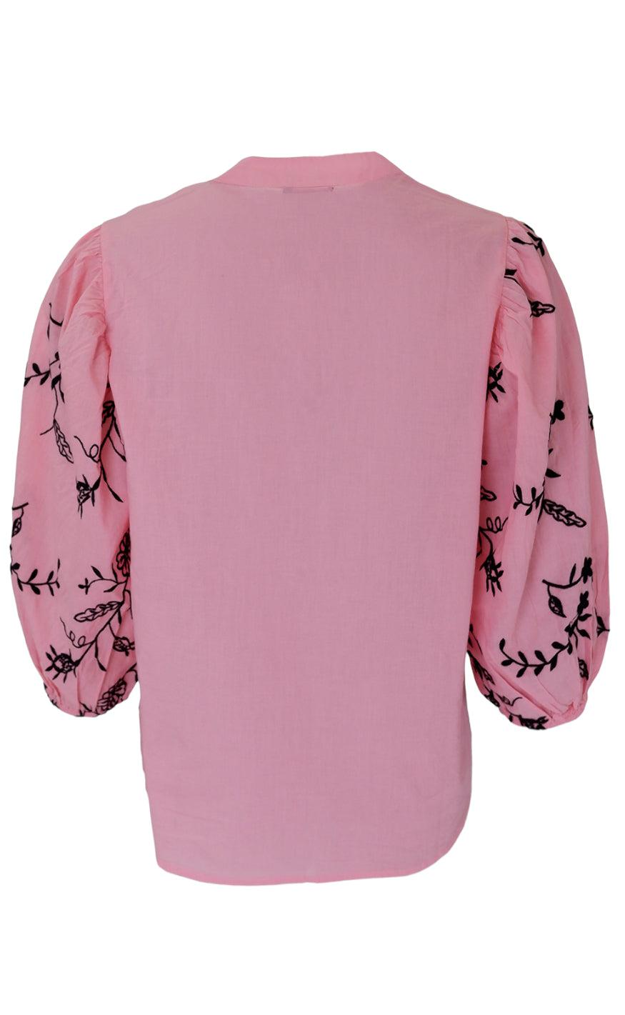 Black Colour Bluse - Fiona - Candy Pink