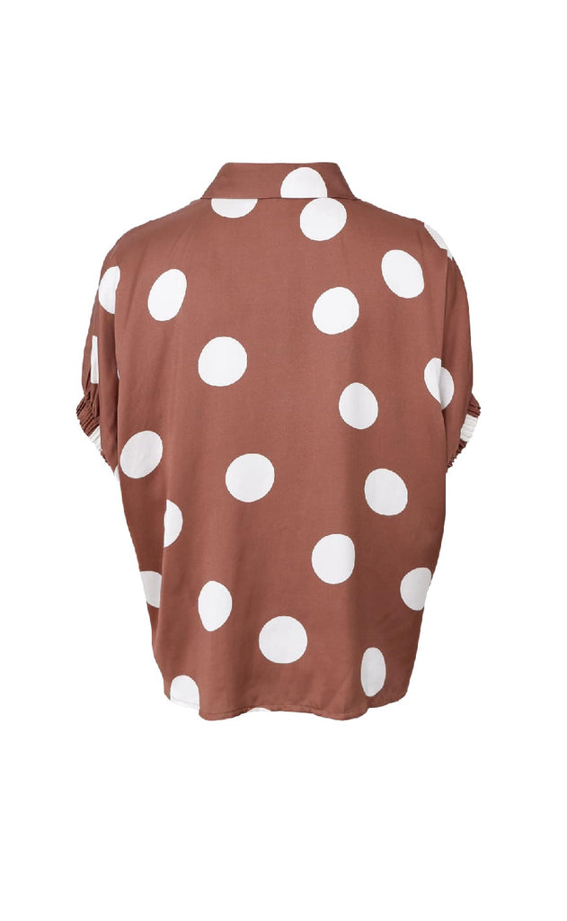 Black Colour Bluse - Mabel - Mocca Dot