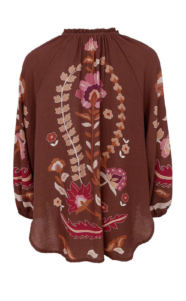 Black Colour Bluse - Marigold - Coffee