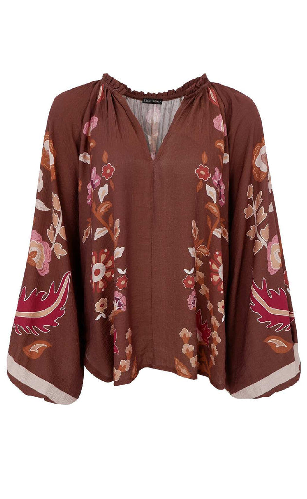 Black Colour Bluse - Marigold - Coffee