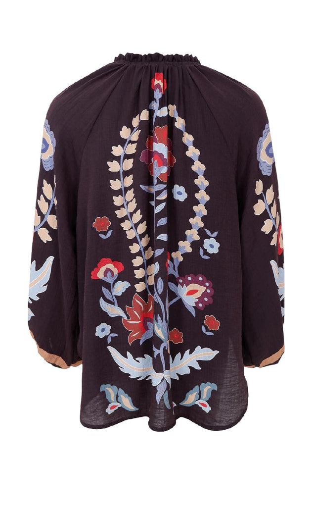 Black Colour Bluse - Marigold - Dk. Chocolate