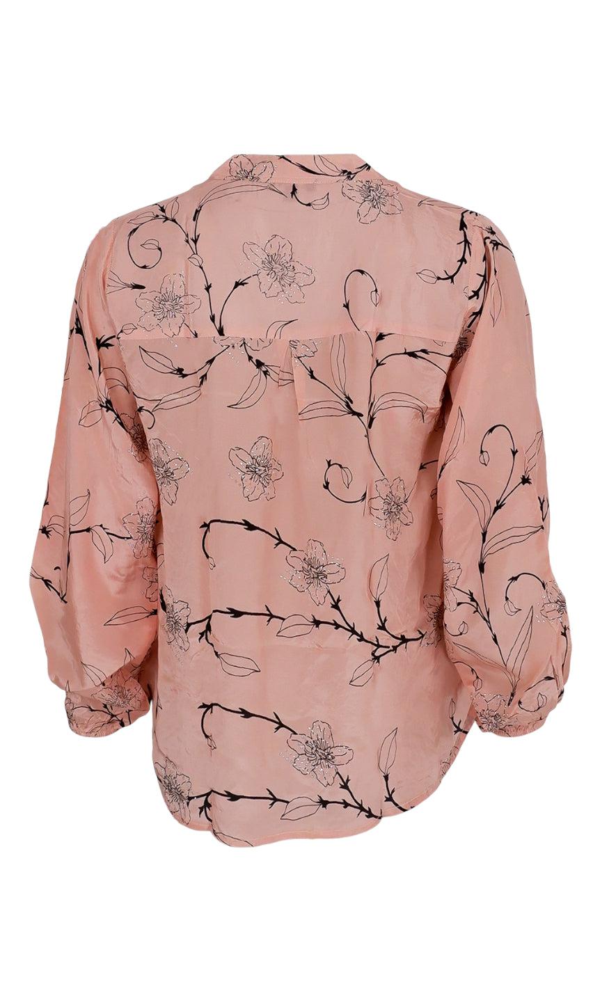 Black Colour Bluse - Siana - Rose Powder