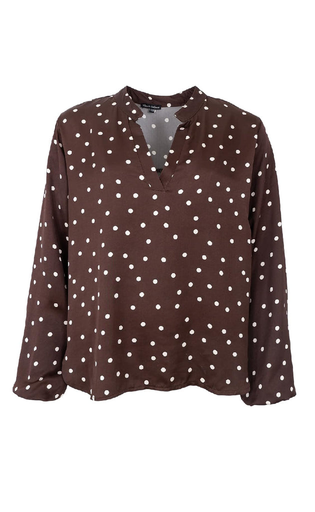 Black Colour Bluse - Valery - Coffee