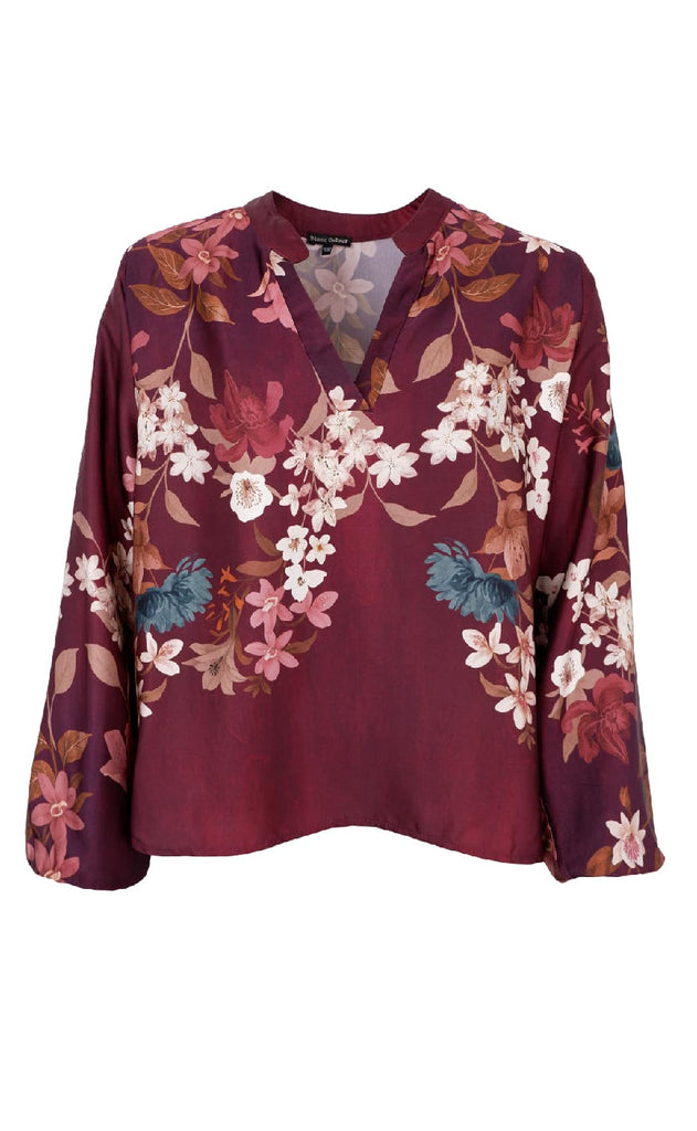 Black Colour Bluse - Zendaya - Plum Flower