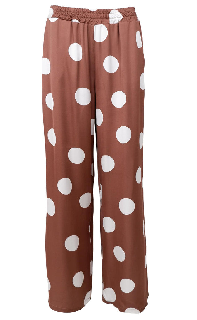Black Colour Bukser - Mabel - Mocca Dot