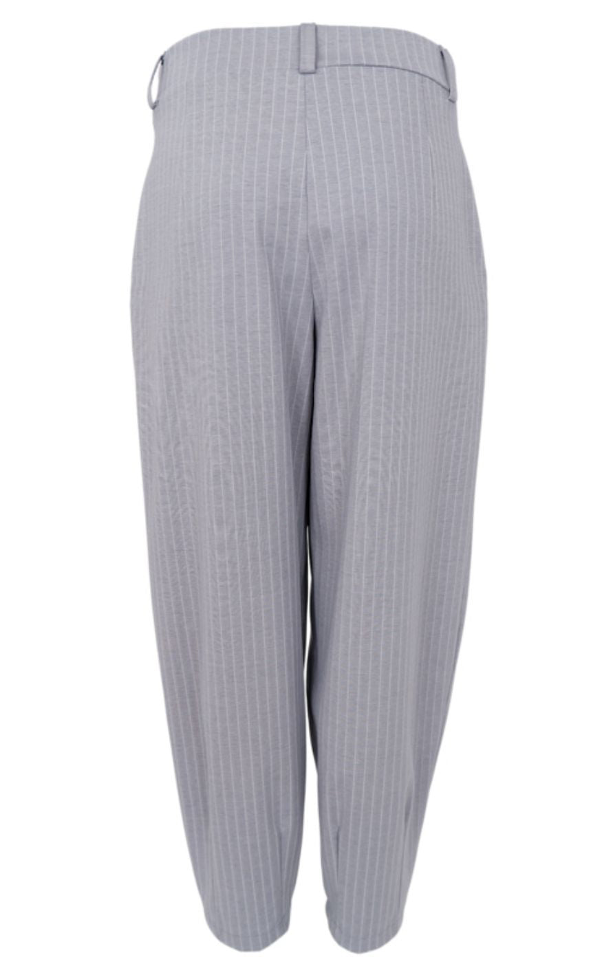 Black Colour Bukser - Milano Barrel - Grey Stripe