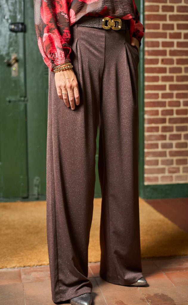 Black Colour Bukser - Toni - Coffee