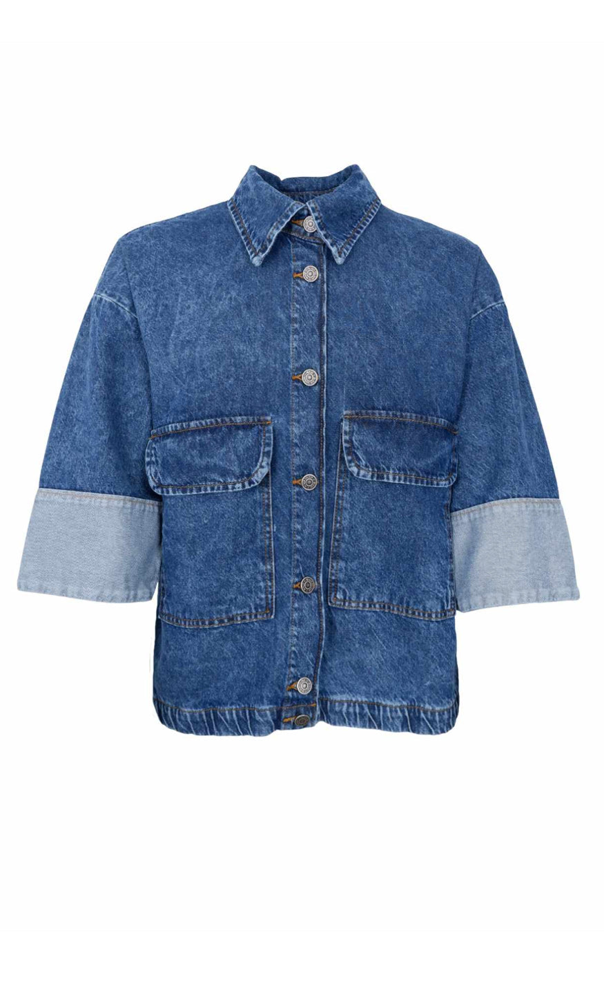 Black Colour Jakke - Izzy - Mid Blue